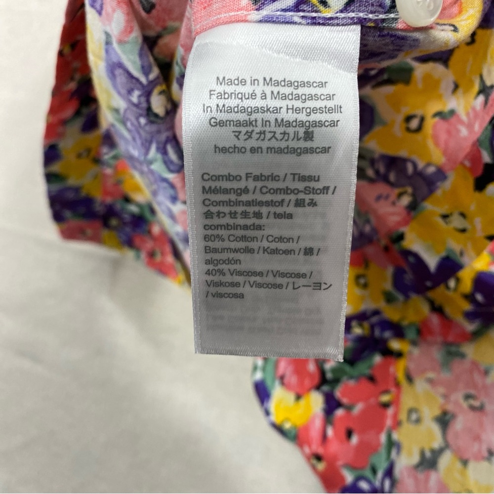 J Crew NWT Shirt Mens L Beach Hawaiian Floral AOP Short Sleeve Camp Collar Loop - Picture 8 of 11